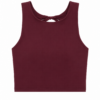 Burgundy Sleeveless Crop Top with Twist Detail