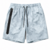 Light Blue Tie-Dye Relaxed Shorts with Zip Pocket