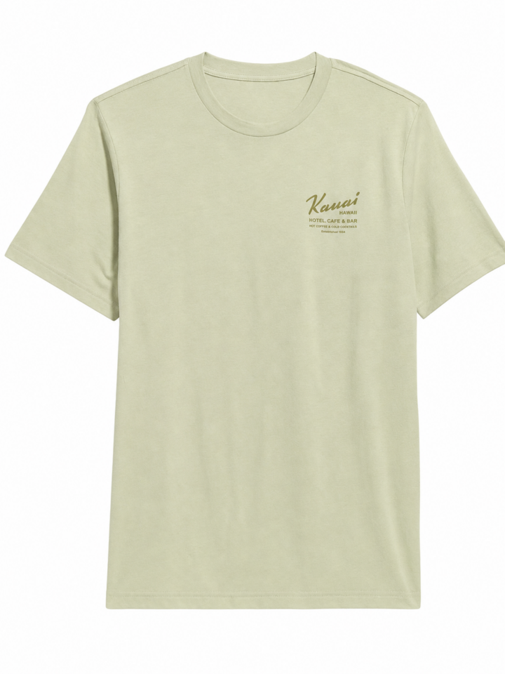 Pale Sage Green Short-Sleeve T-Shirt with Chest Print