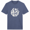 Blue Short-Sleeve T-Shirt with Bird Graphic