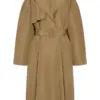 Tan Longline Trench Coat with Belt