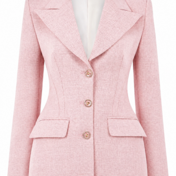 Light Pink Tailored Fitted Peak Lapel Blazer