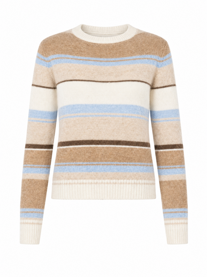 Multicolor Striped Crewneck Sweater with Regular Fit