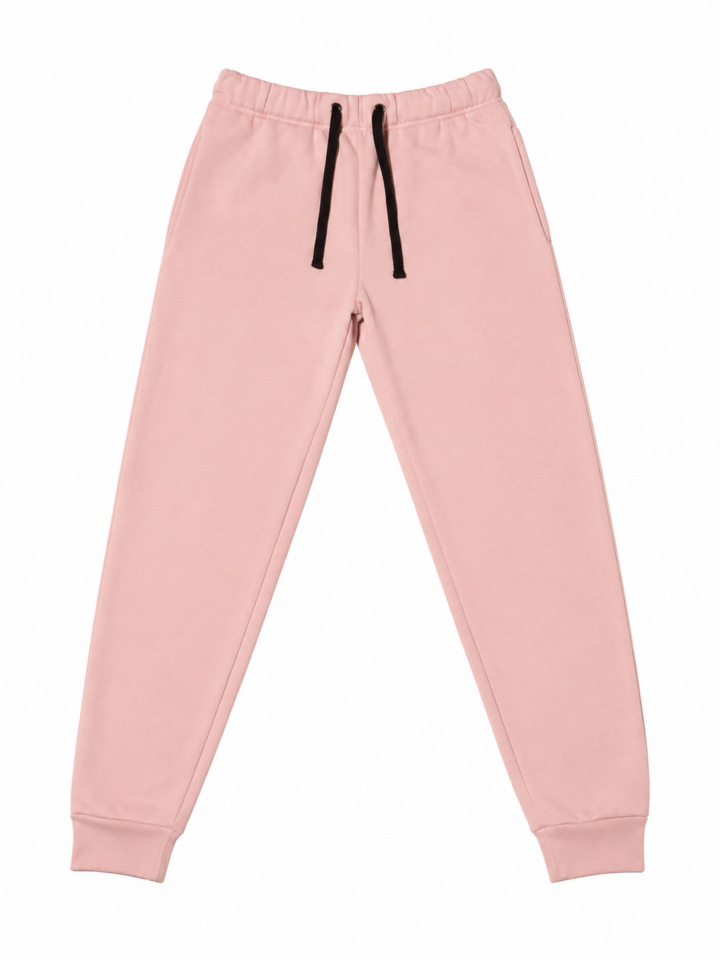 Light Pink Tapered Jogger Sweatpants with Ribbed Cuffs