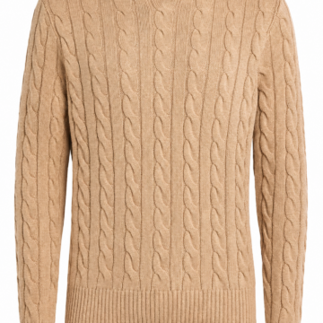 Beige Cable Knit Button Down Sweater