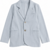 Light Blue Relaxed Fit Notch Lapel Blazer