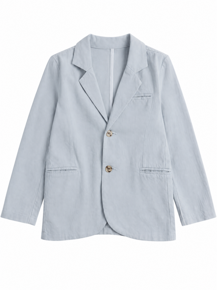 Light Blue Relaxed Fit Notch Lapel Blazer