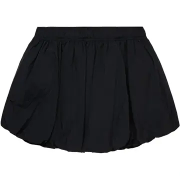 Black Bubble-Hem Mini Skirt