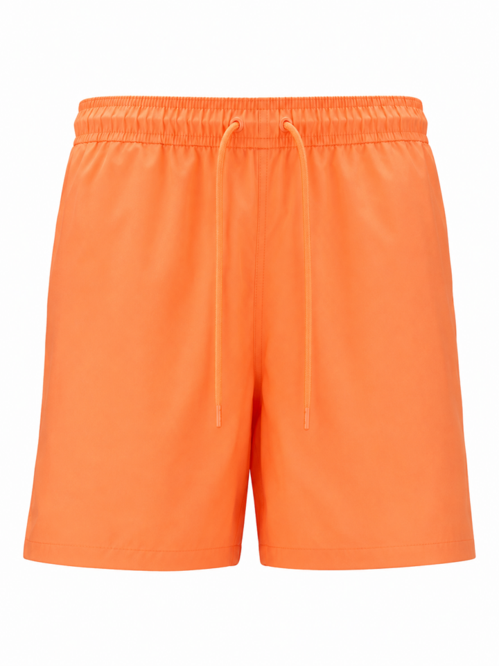 Orange Relaxed-Fit Athletic Shorts