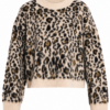 Cream Leopard Print Cropped Sweater