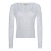 Light Grey Cable Knit V-Neck Sweater